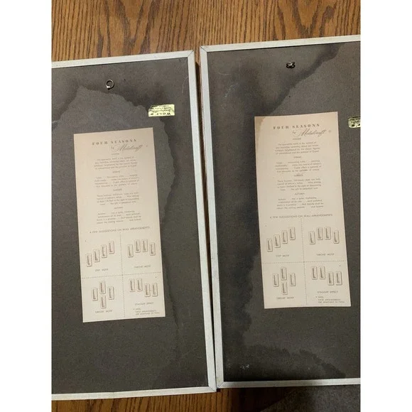 2 Vtg. Mid Century Floral Wall Art Four Seasons METALCRAFT 3D cherub plaques USA - Picture 6 of 6